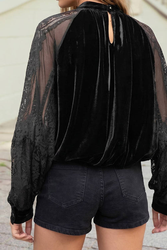 Dark Romance Lace Blouse — Black