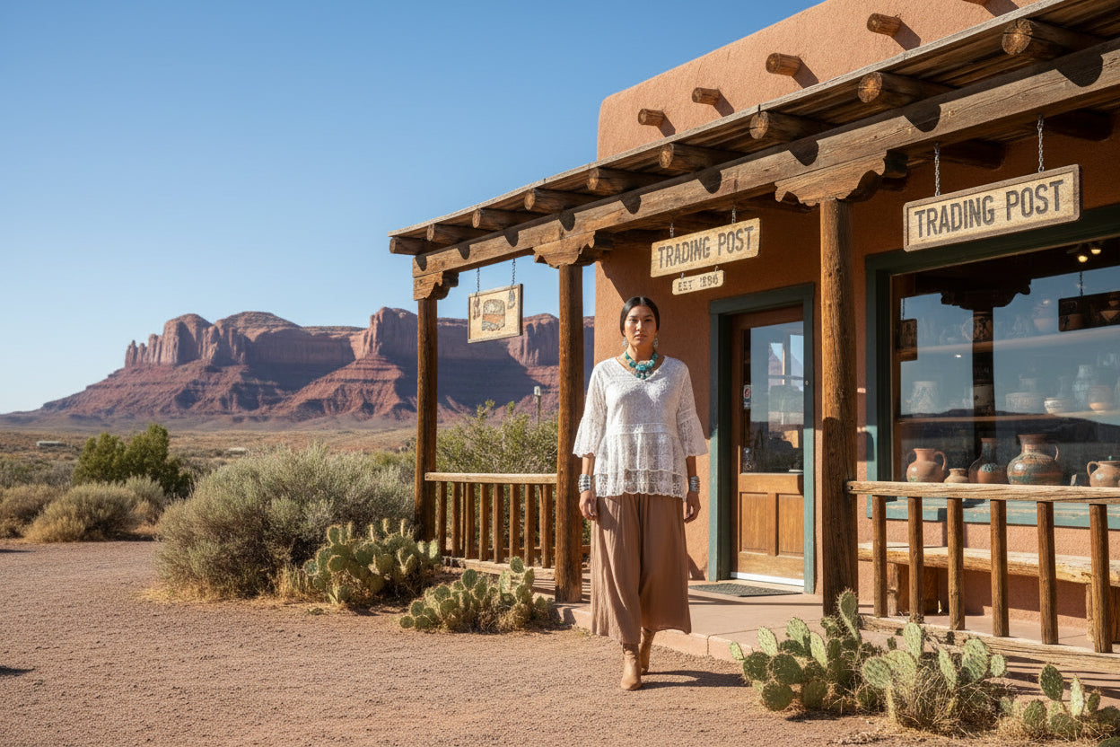Embroidered Lace Top - Vintage Western Inspired