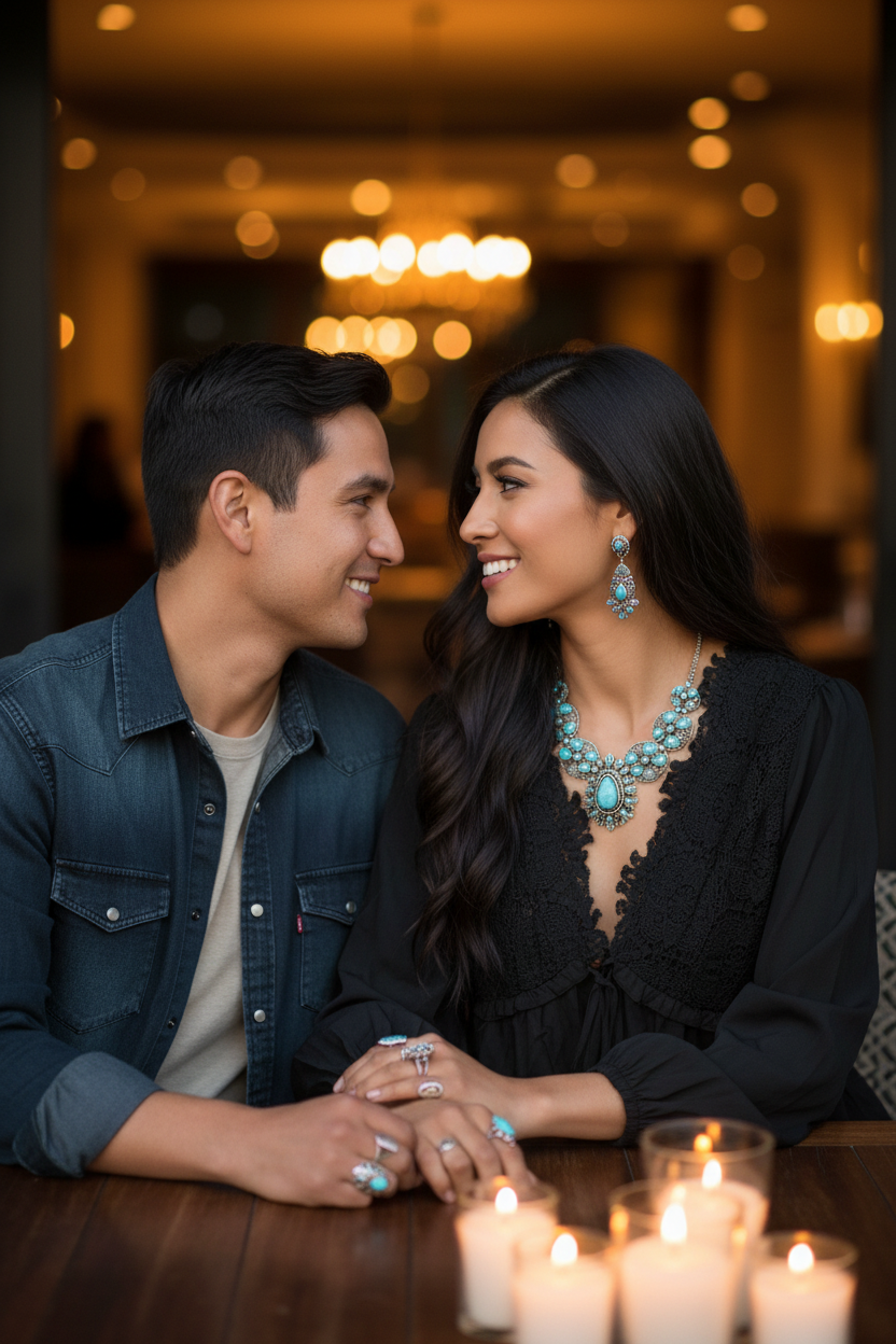 Black Lace Blouse — Romantic Date Night