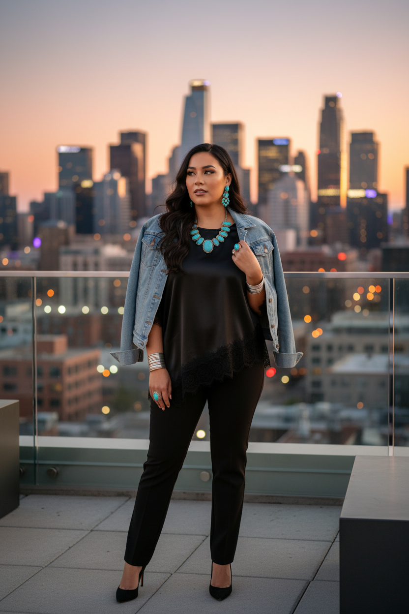 Black Lace Top — Urban Rooftop