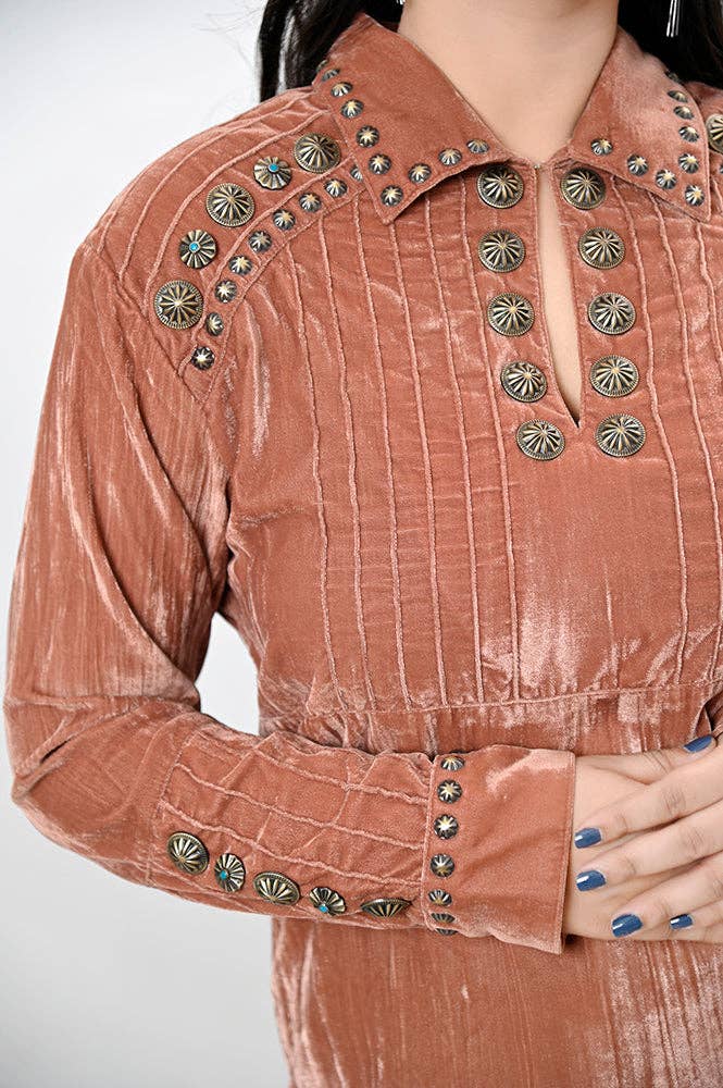 Desert Dusk Velvet Concho Top