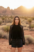 Dark Romance Lace Blouse — Black