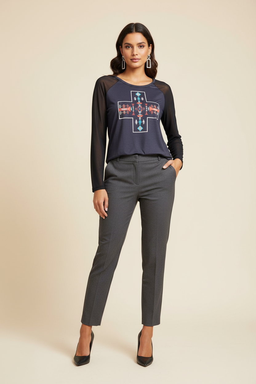 Dusk Drift Southwestern Top on Model