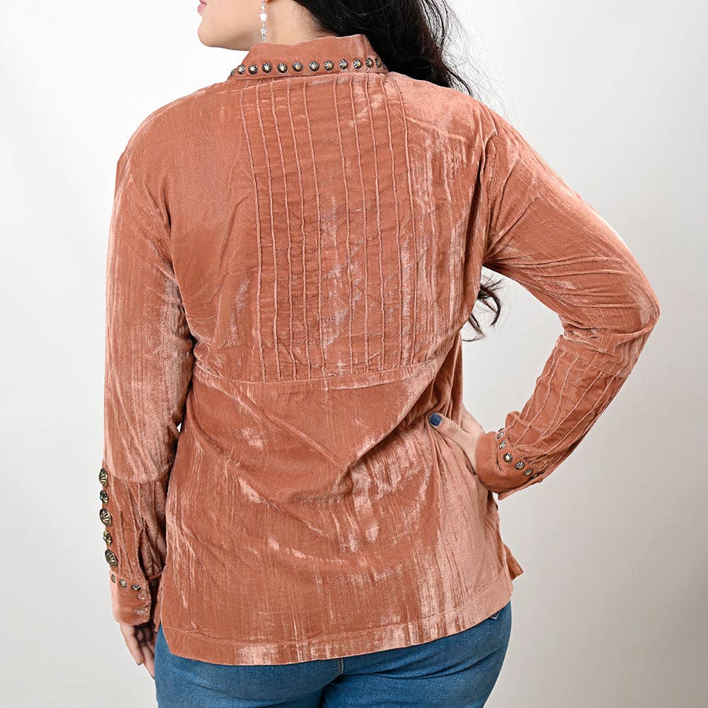 Desert Dusk Velvet Concho Top