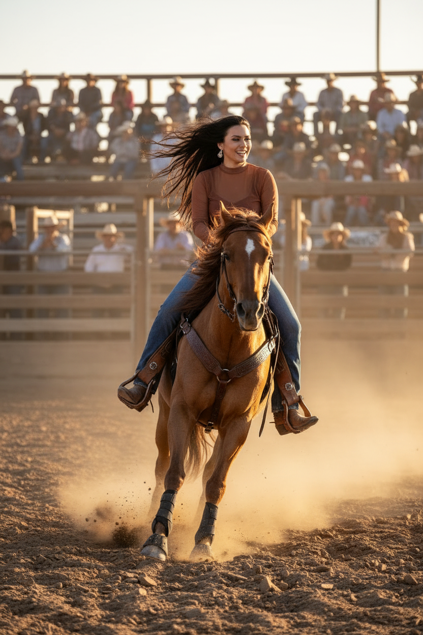 Model Riding Horse at Rodeo
