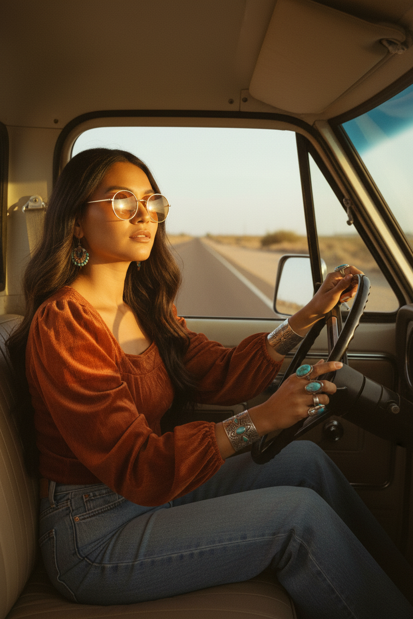Rust Blouse — Vintage Truck Road Trip