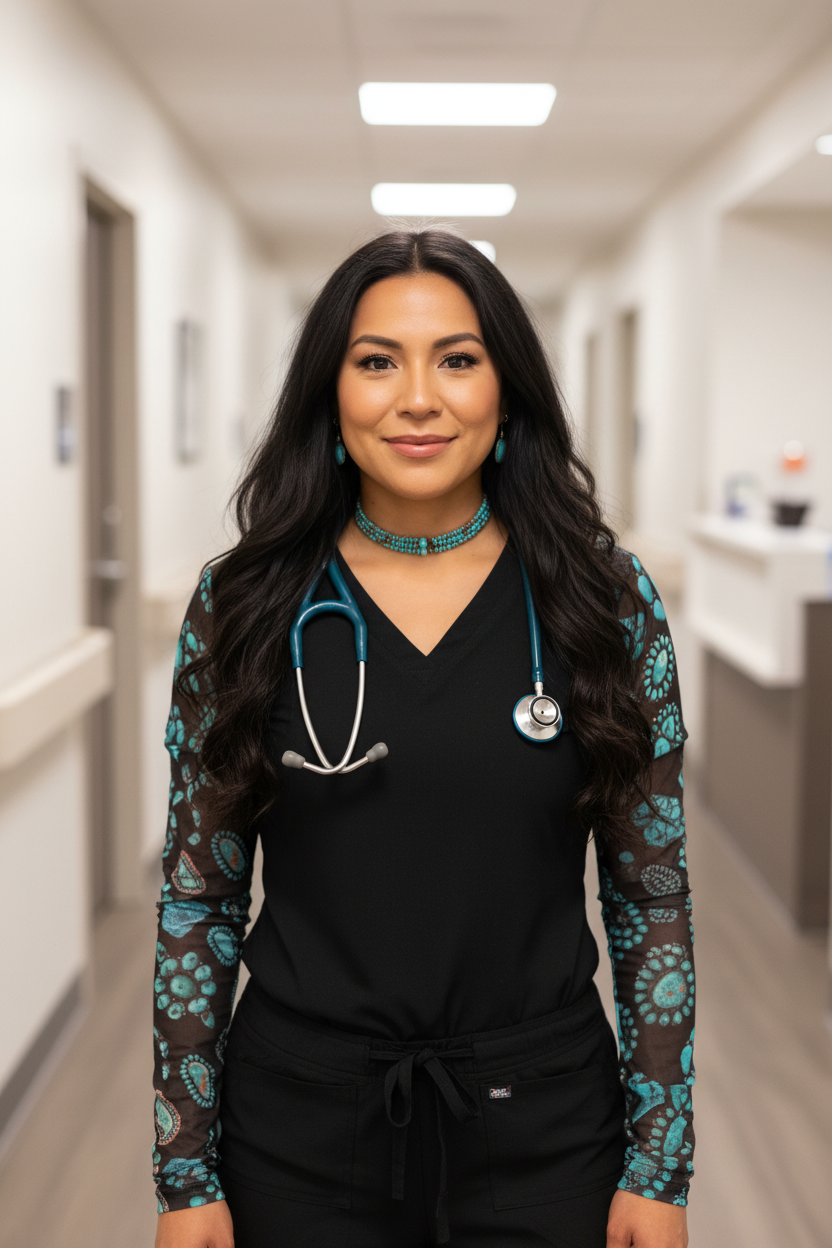 Turquoise Top — Hospital Setting