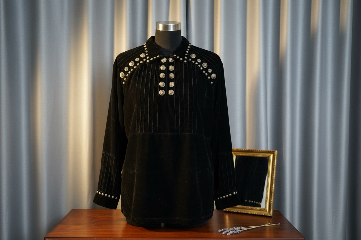 Velvet Blouse Shirt in elegant setting